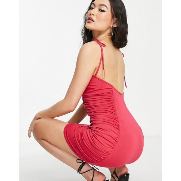 ASOS Design Womens Cami Mini Dress Size 4 in Hot Pink - Picture 3 of 6